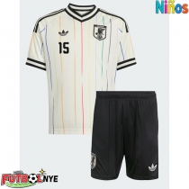 Camiseta Japón Daichi Kamada #15 Visitante Equipación para niños Mundial 2026 manga corta (+ pantalones cortos)